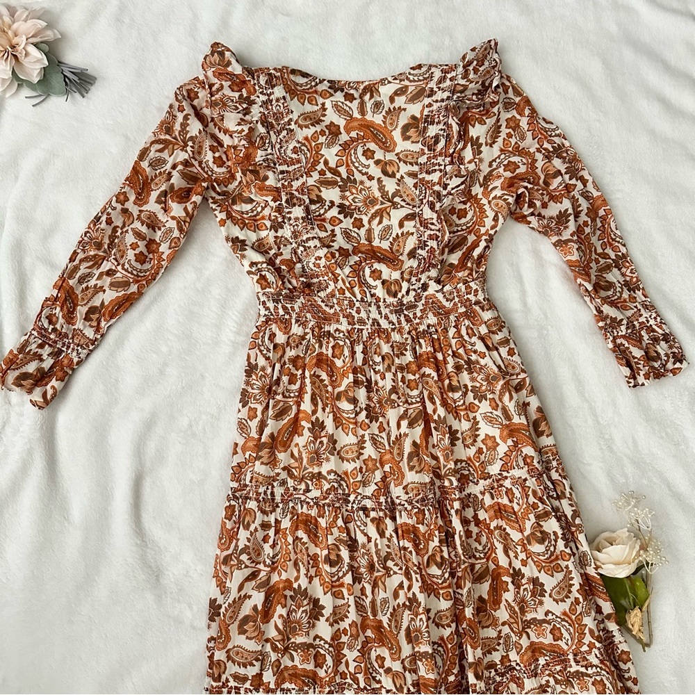 Maje Ruffian Paisley Ruffle Maxi Dress - Picture 4 of 14